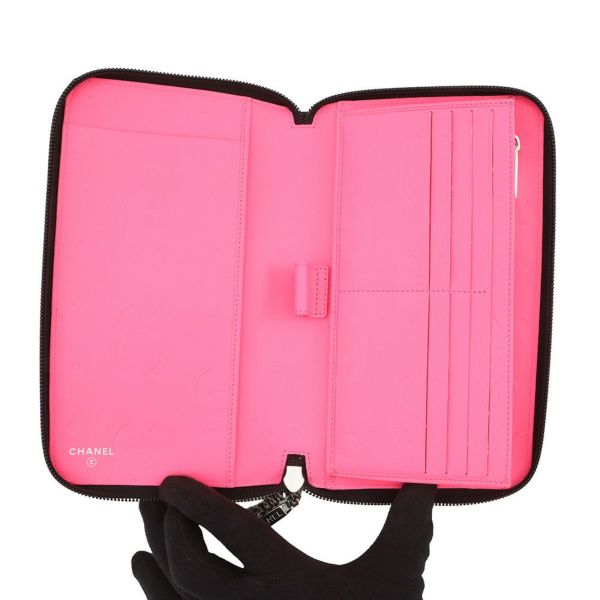 シャネル 長財布 マトラッセ ココマーク カンボンライン ラウンドファスナー ラムスキン A26710 CHANEL 黒