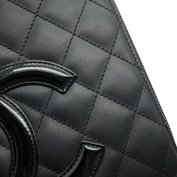 シャネル 長財布 マトラッセ ココマーク カンボンライン ラウンドファスナー ラムスキン A26710 CHANEL 黒