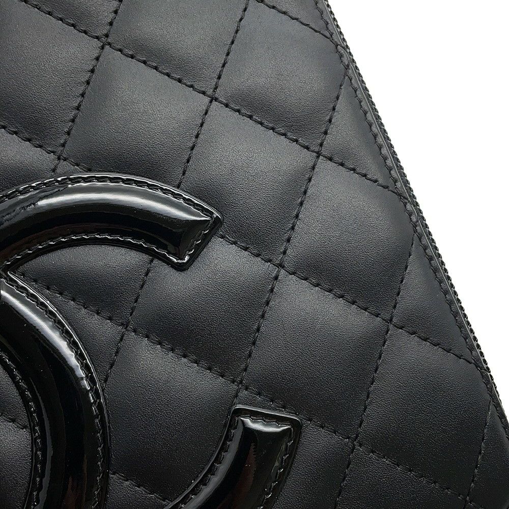 シャネル 長財布 マトラッセ ココマーク カンボンライン ラウンドファスナー ラムスキン A26710 CHANEL 黒