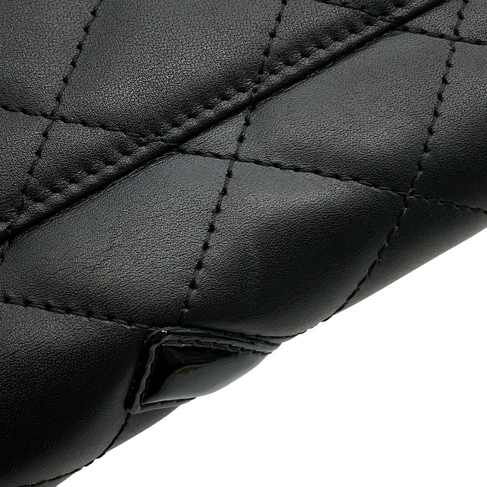 シャネル 長財布 マトラッセ ココマーク カンボンライン ラウンドファスナー ラムスキン A26710 CHANEL 黒