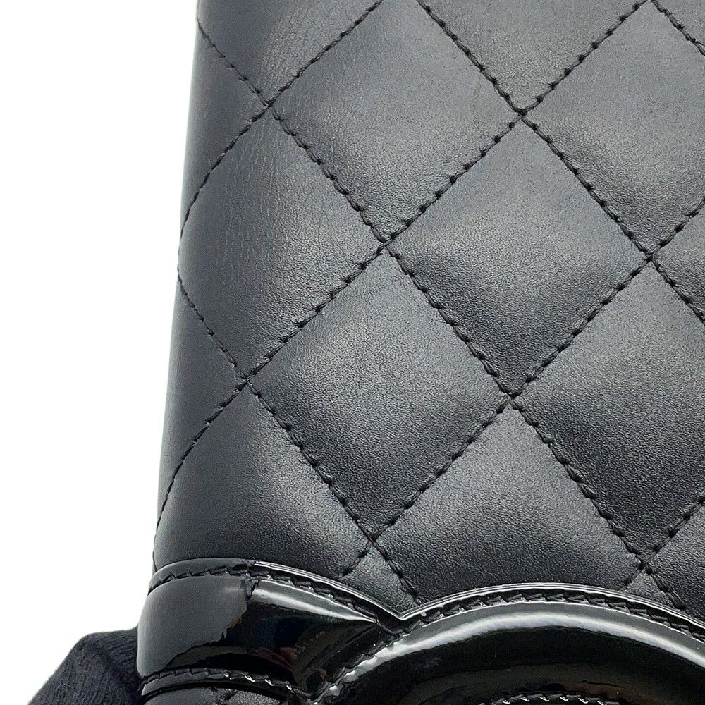 シャネル 長財布 マトラッセ ココマーク カンボンライン ラウンドファスナー ラムスキン A26710 CHANEL 黒