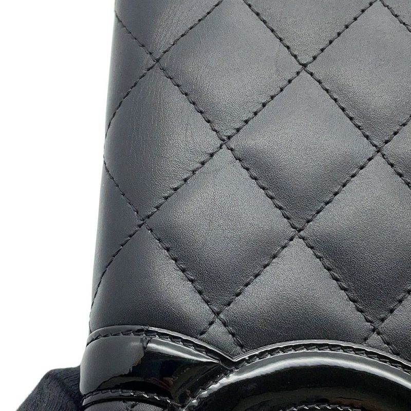 シャネル 長財布 マトラッセ ココマーク カンボンライン ラウンドファスナー ラムスキン A26710 CHANEL 黒