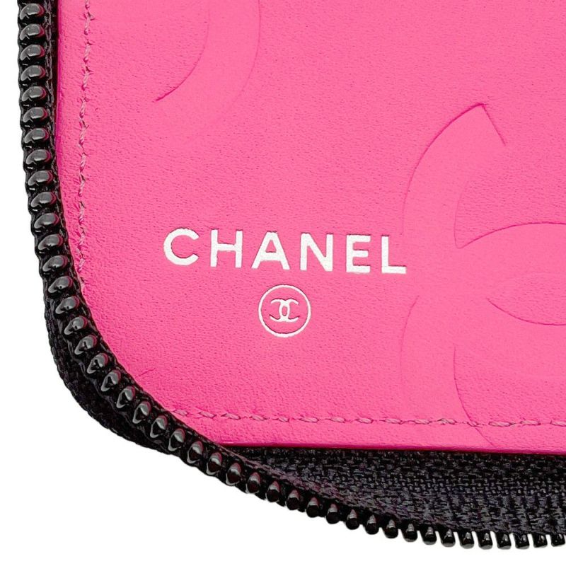 シャネル 長財布 マトラッセ ココマーク カンボンライン ラウンドファスナー ラムスキン A26710 CHANEL 黒