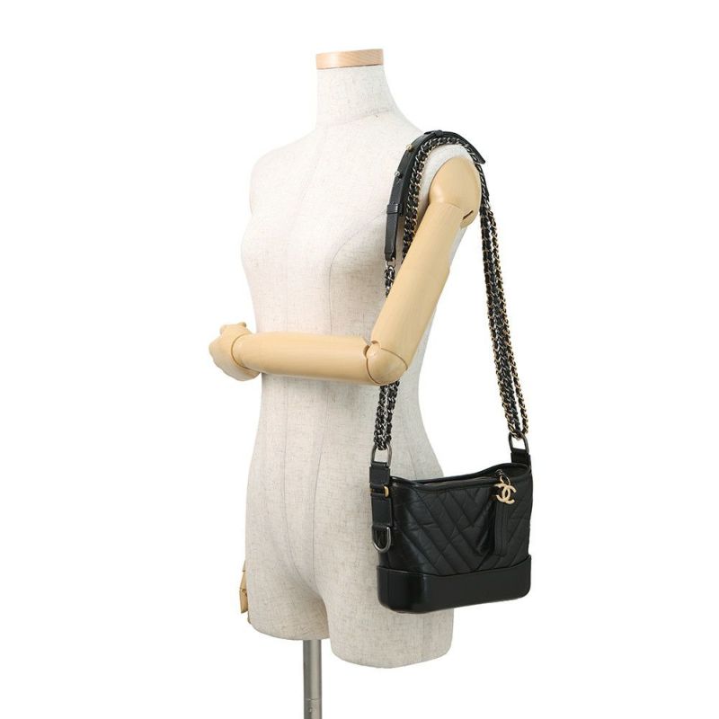 シャネル チェーンショルダーバッグ ガブリエル ドゥ シャネル スモール ホーボーバッグ A91810 CHANEL バッグ 黒