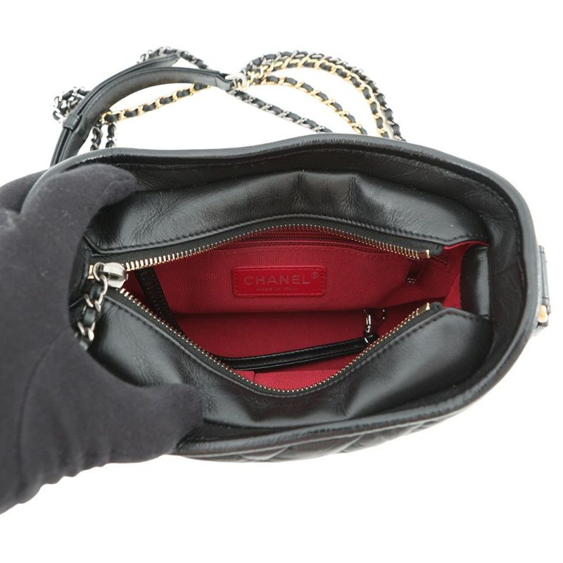 シャネル チェーンショルダーバッグ ガブリエル ドゥ シャネル スモール ホーボーバッグ A91810 CHANEL バッグ 黒