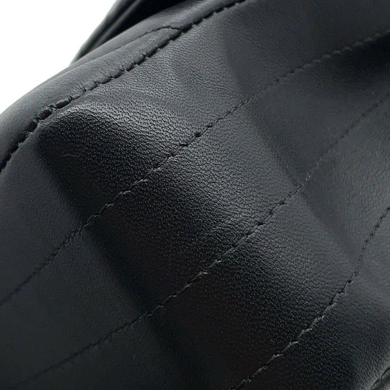 シャネル チェーンショルダーバッグ シェブロン Vステッチ ココマーク ラムスキン A01112 CHANEL ダブルチェーン 黒