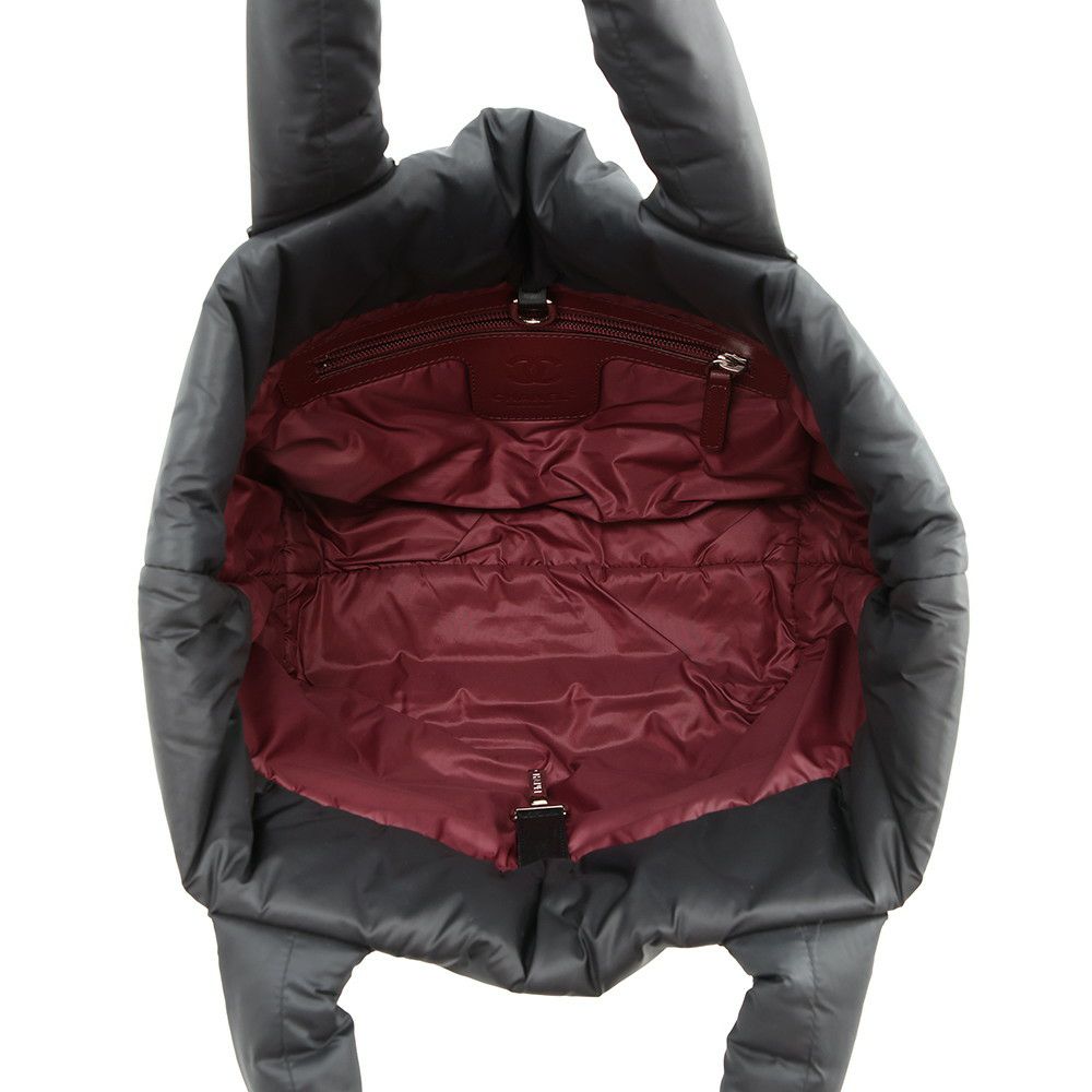 シャネル トートバッグ コココクーン ココマーク マトラッセ スモール PM ナイロン A48610 CHANEL 黒