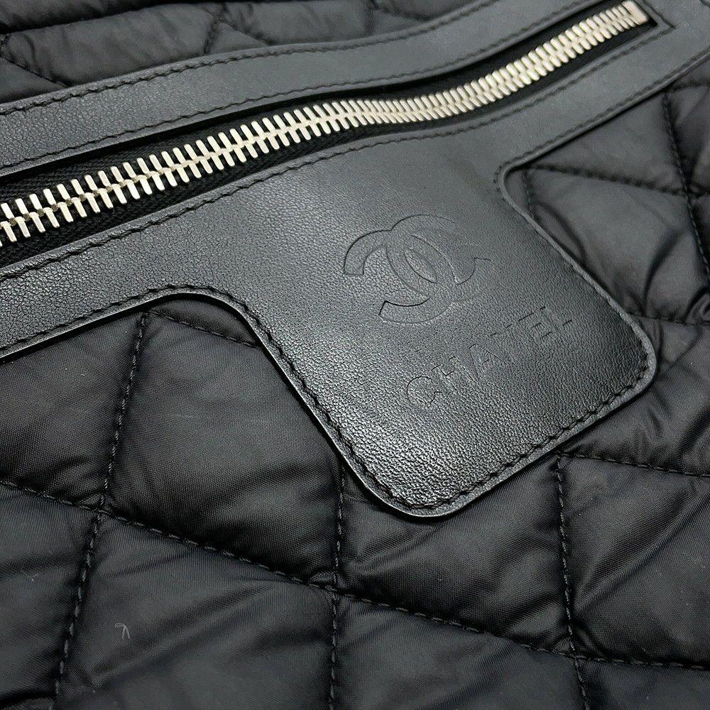 シャネル トートバッグ コココクーン ココマーク マトラッセ スモール PM ナイロン A48610 CHANEL 黒