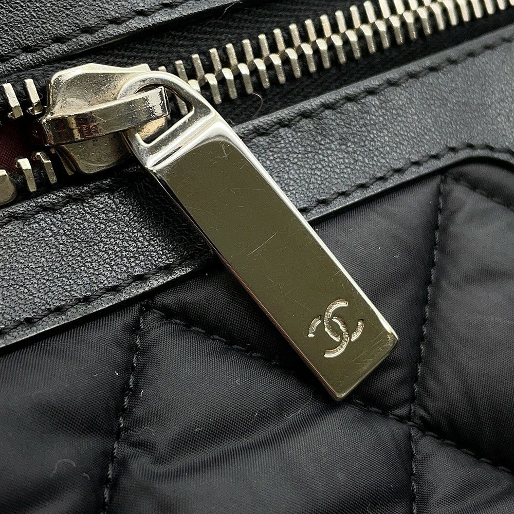 シャネル トートバッグ コココクーン ココマーク マトラッセ スモール PM ナイロン A48610 CHANEL 黒