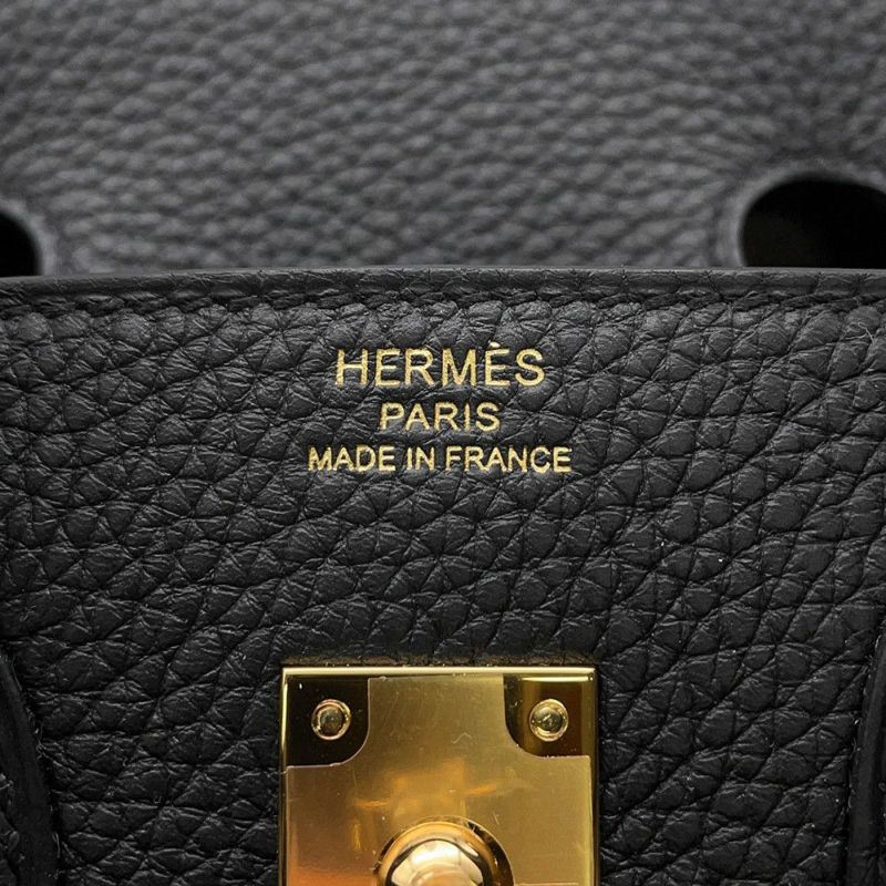 エルメス バーキン25 ヴェルソ ブラック/ツンドラ/ゴールド金具 トゴ W刻印 HERMES Birkin ハンドバッグ 黒
