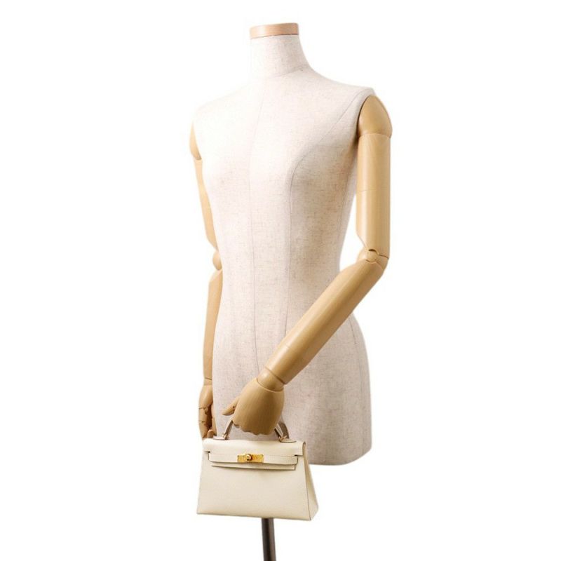 エルメス ハンドバッグ ミニケリー2 外縫い クレ/ゴールド金具 エプソン K刻印 ２wayショルダー