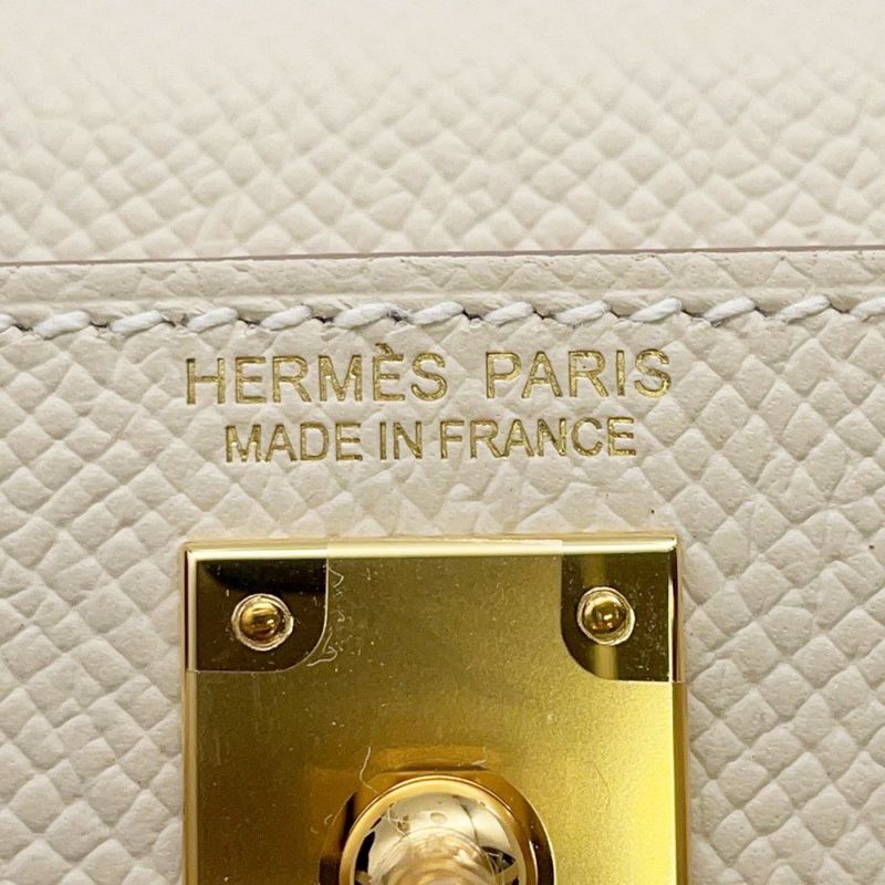 エルメス ハンドバッグ ミニケリー2 外縫い クレ/ゴールド金具 エプソン K刻印 ２wayショルダー