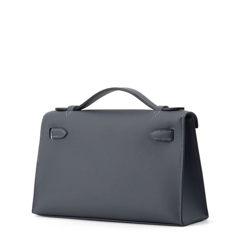 エルメス ハンドバッグ ポシェットケリー グリミスティ/ゴールド金具 スイフト K刻印