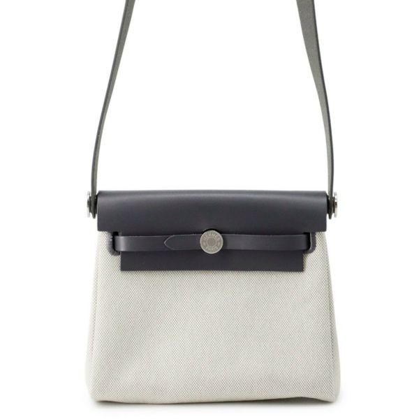 エルメス ショルダーバッグ エールバッグジップ ミニ アルドワーズ/エクリュ/シルバー金具 トワルミリタリー/ヴァッシュハンター K刻印