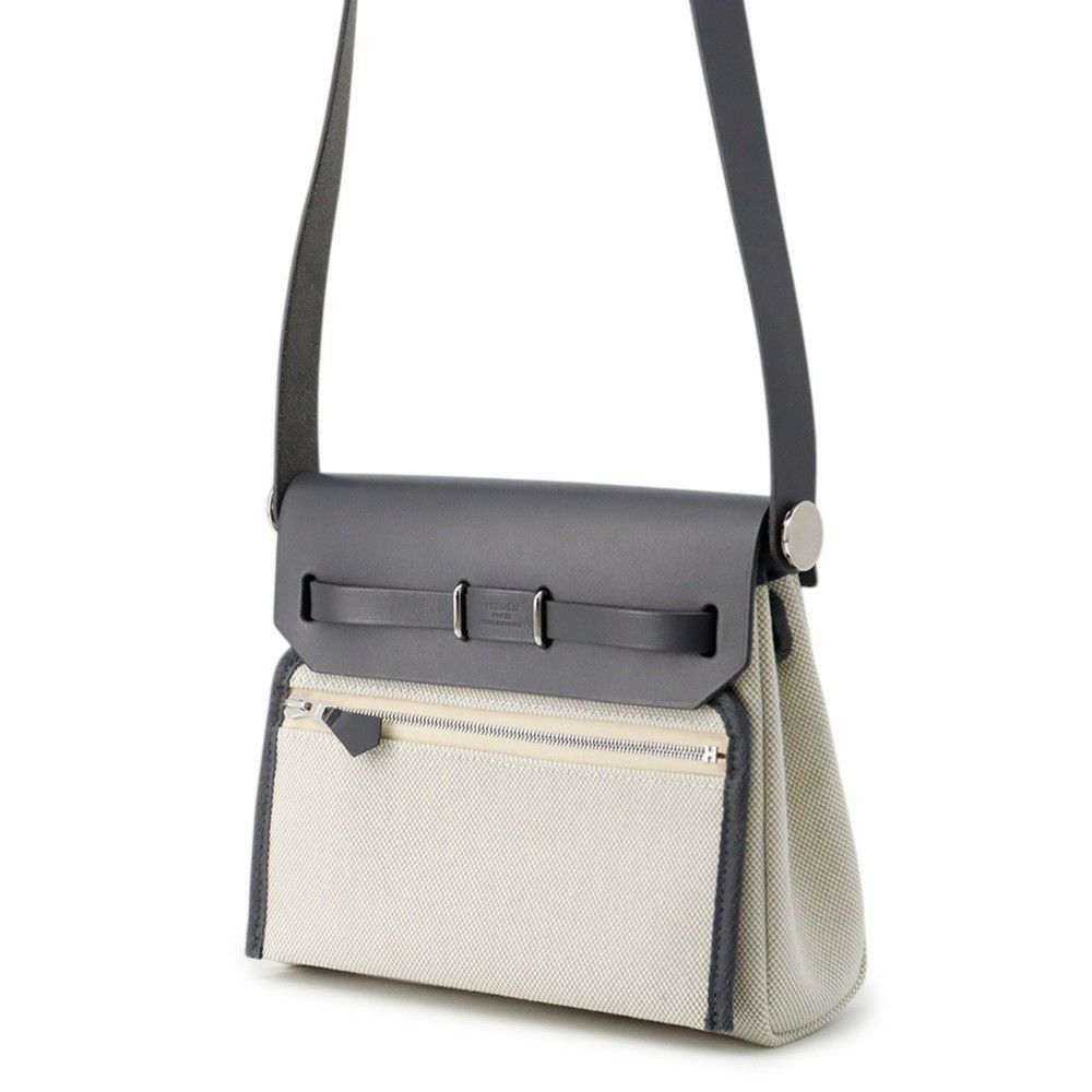 エルメス ショルダーバッグ エールバッグジップ ミニ アルドワーズ/エクリュ/シルバー金具 トワルミリタリー/ヴァッシュハンター K刻印