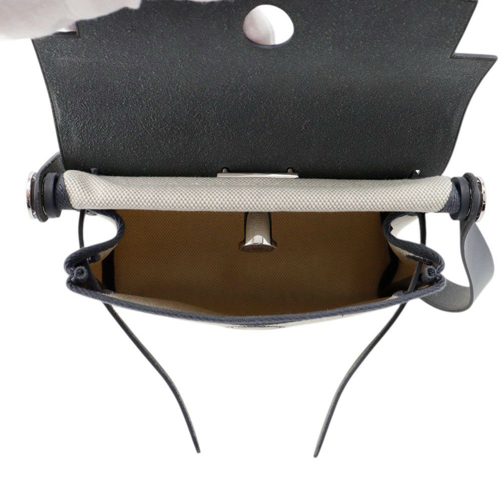 エルメス ショルダーバッグ エールバッグジップ ミニ アルドワーズ/エクリュ/シルバー金具 トワルミリタリー/ヴァッシュハンター K刻印