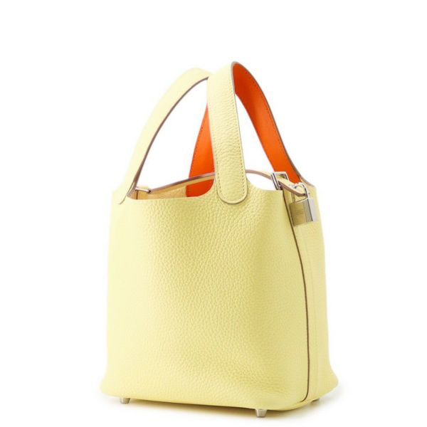 エルメス ハンドバッグ ピコタンロックPM エクラ リモンチェッロ/オレンジミニアン/シルバー金具 トリヨンクレマンス/スイフト B刻印