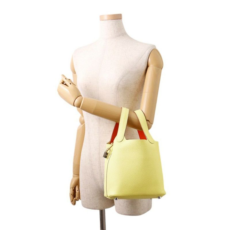 エルメス ハンドバッグ ピコタンロックPM エクラ リモンチェッロ/オレンジミニアン/シルバー金具 トリヨンクレマンス/スイフト B刻印
