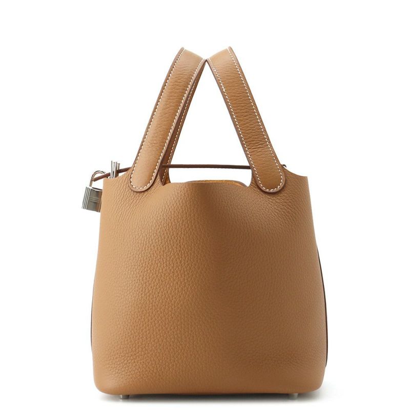 エルメス ハンドバッグ ピコタンロックPM ゴールド/シルバー金具 トリヨンクレマンス K刻印