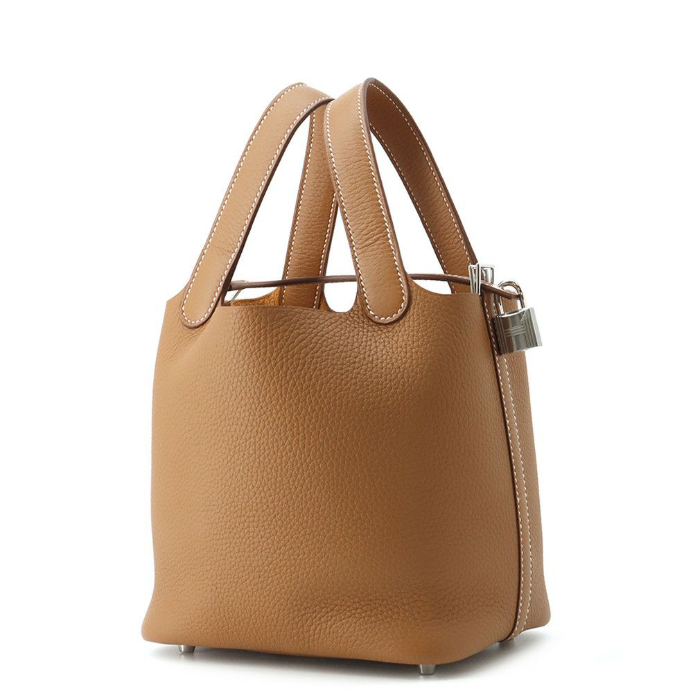 エルメス ハンドバッグ ピコタンロックPM ゴールド/シルバー金具 トリヨンクレマンス K刻印