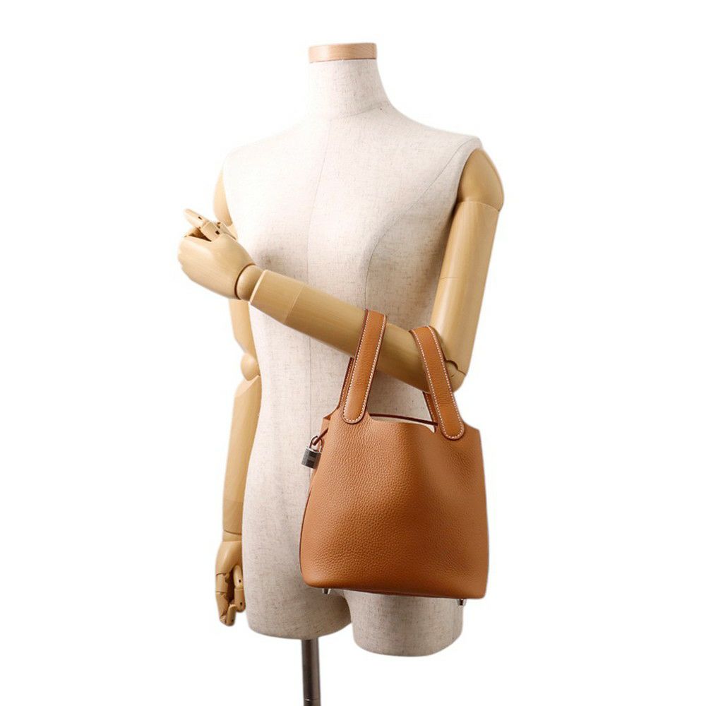 エルメス ハンドバッグ ピコタンロックPM ゴールド/シルバー金具 トリヨンクレマンス K刻印