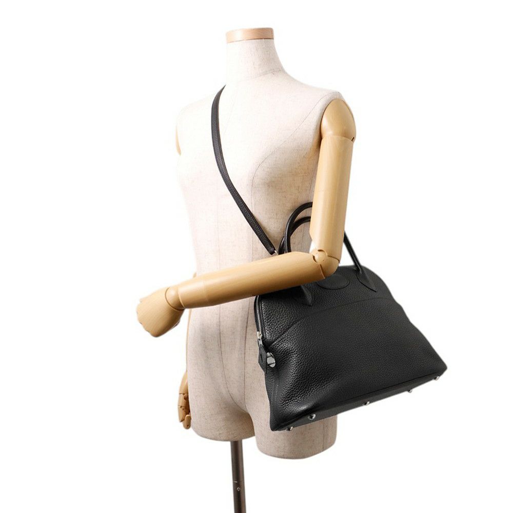 エルメス ハンドバッグ ボリード31 ブラック/シルバー金具 トリヨンクレマンス □R刻印 ２wayショルダー 黒