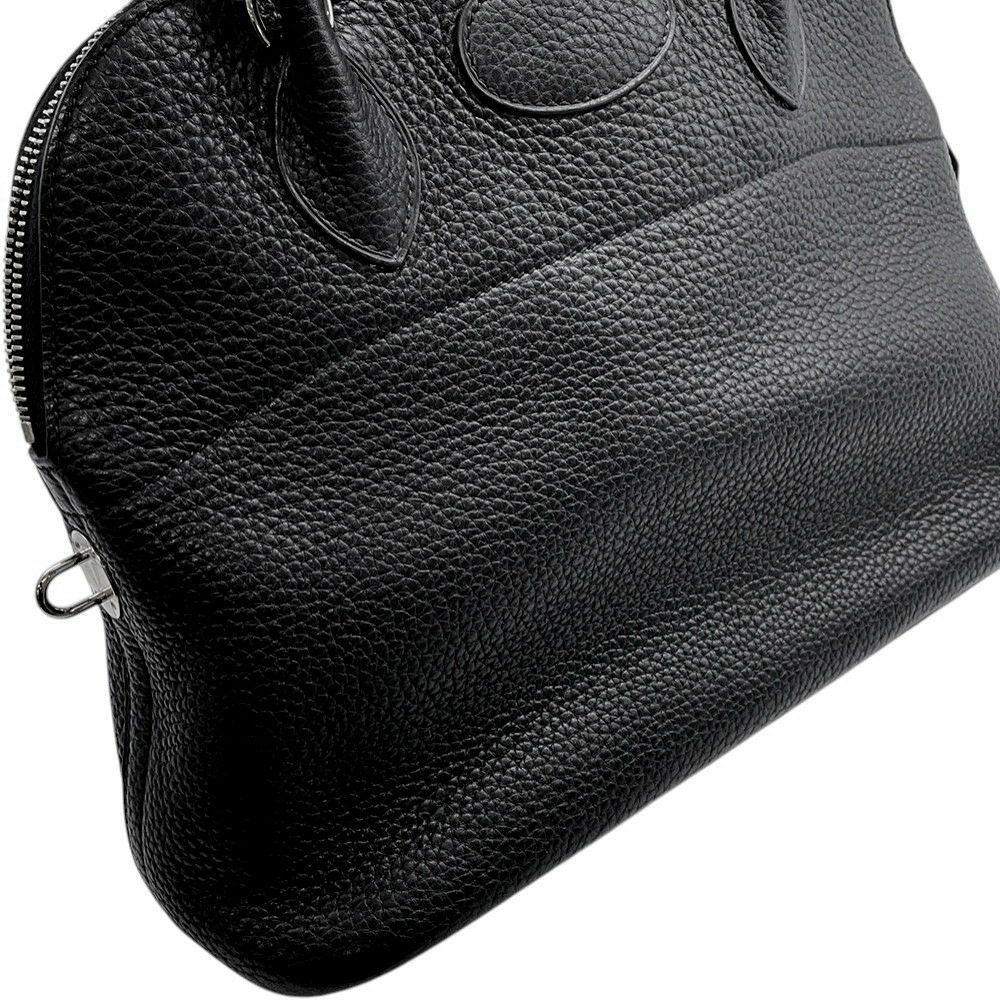 エルメス ハンドバッグ ボリード31 ブラック/シルバー金具 トリヨンクレマンス □R刻印 ２wayショルダー 黒