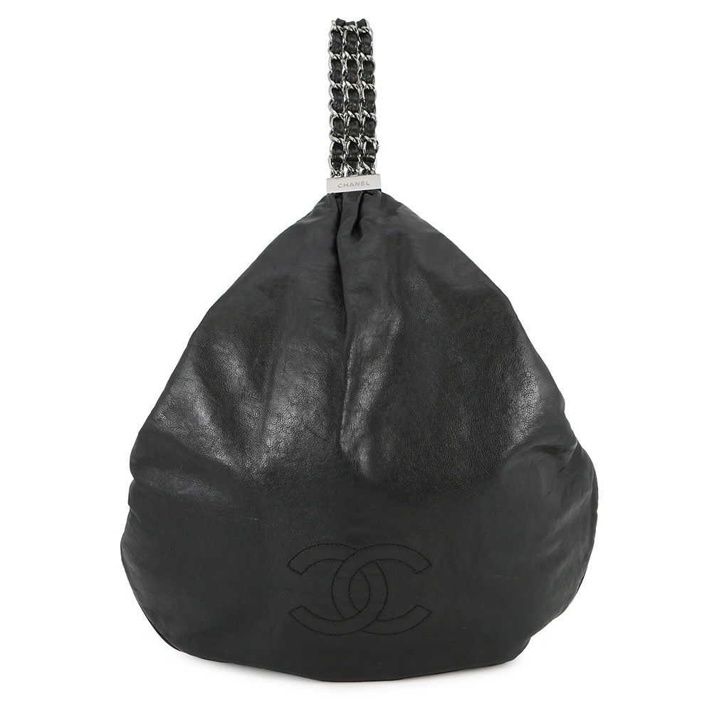 シャネル チェーンハンドバッグ ココマーク レザー CHANEL ショルダーバッグ 黒