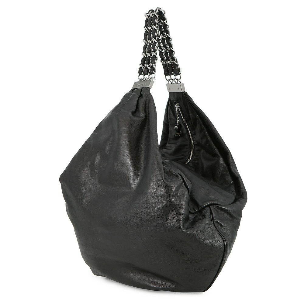 シャネル チェーンハンドバッグ ココマーク レザー CHANEL ショルダーバッグ 黒
