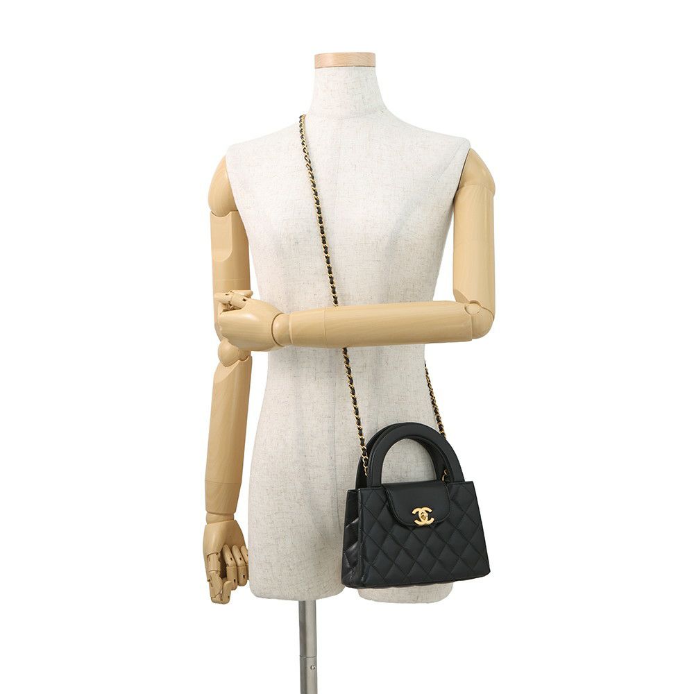 シャネル ハンドバッグ ミニ マトラッセ ココマーク ラムスキン AS4416 CHANEL 2wayショルダーバッグ 黒