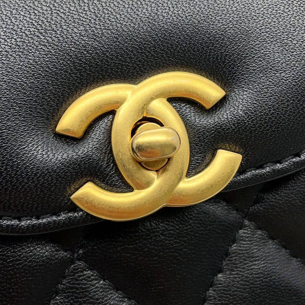 シャネル ハンドバッグ ミニ マトラッセ ココマーク ラムスキン AS4416 CHANEL 2wayショルダーバッグ 黒