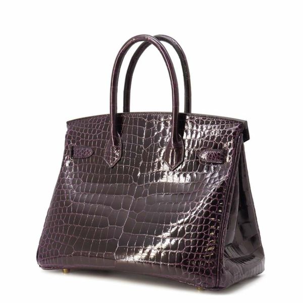 エルメス バーキン30 オーベルジーヌ/ゴールド金具 ポロサスシャイン A刻印 HERMES Birkin ハンドバッグ