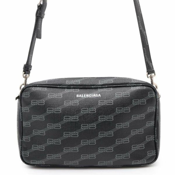 バレンシアガ ショルダーバッグ BBモノグラム カメラバッグ PVC 702723 BALENCIAGA バッグ 黒