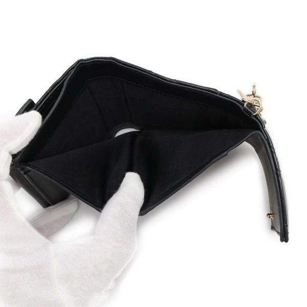 クリスチャン・ディオール 三つ折り財布 LADY DIOR ロータスウォレット カナージュ S0181OVRB Christian Dior 財布 黒