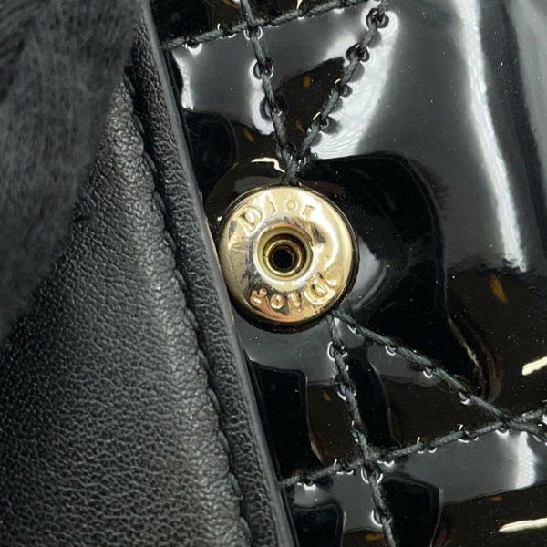 クリスチャン・ディオール 三つ折り財布 LADY DIOR ロータスウォレット カナージュ S0181OVRB Christian Dior 財布 黒