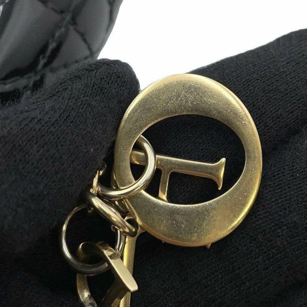 クリスチャン・ディオール 三つ折り財布 LADY DIOR ロータスウォレット カナージュ S0181OVRB Christian Dior 財布 黒