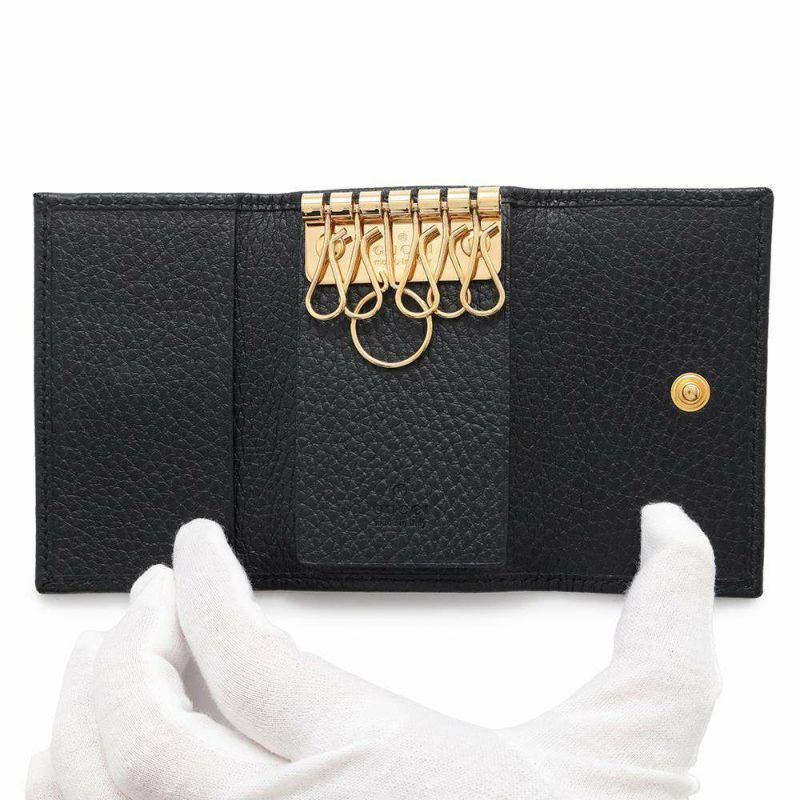 グッチ キーケース ダブルG 6連キーケース レザー 456118 GUCCI 黒