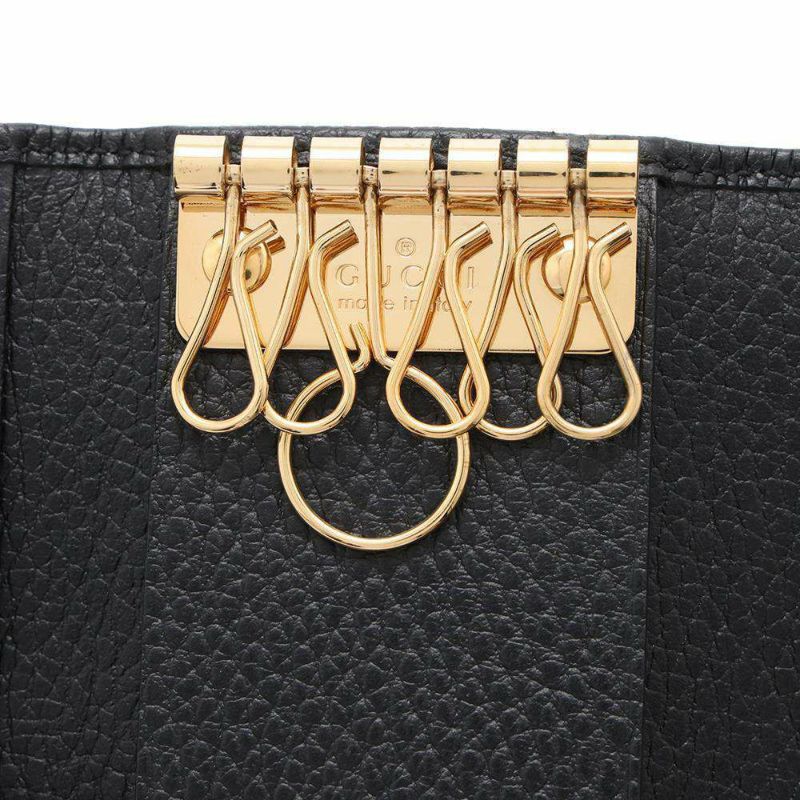 グッチ キーケース ダブルG 6連キーケース レザー 456118 GUCCI 黒