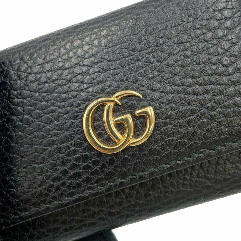 グッチ キーケース ダブルG 6連キーケース レザー 456118 GUCCI 黒