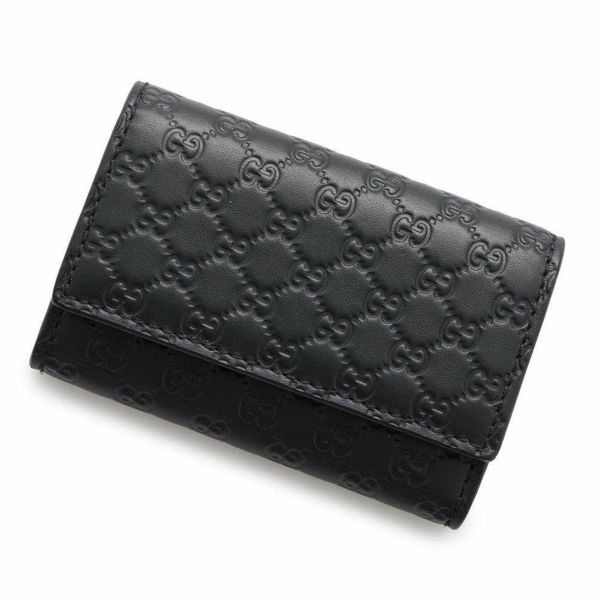 グッチ キーケース マイクロ グッチシマ 6連 ロゴ レザー 150402 GUCCI アウトレット品 黒