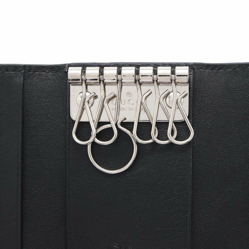 グッチ キーケース マイクロ グッチシマ 6連 ロゴ レザー 150402 GUCCI アウトレット品 黒