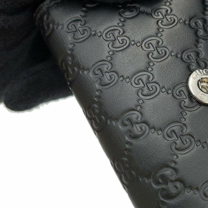 グッチ キーケース マイクロ グッチシマ 6連 ロゴ レザー 150402 GUCCI アウトレット品 黒