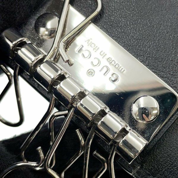 グッチ キーケース マイクロ グッチシマ 6連 ロゴ レザー 150402 GUCCI アウトレット品 黒