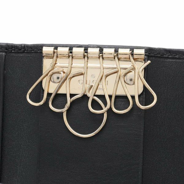 グッチ キーケース グッチシマ 6連 レザー 131928 GUCCI 黒