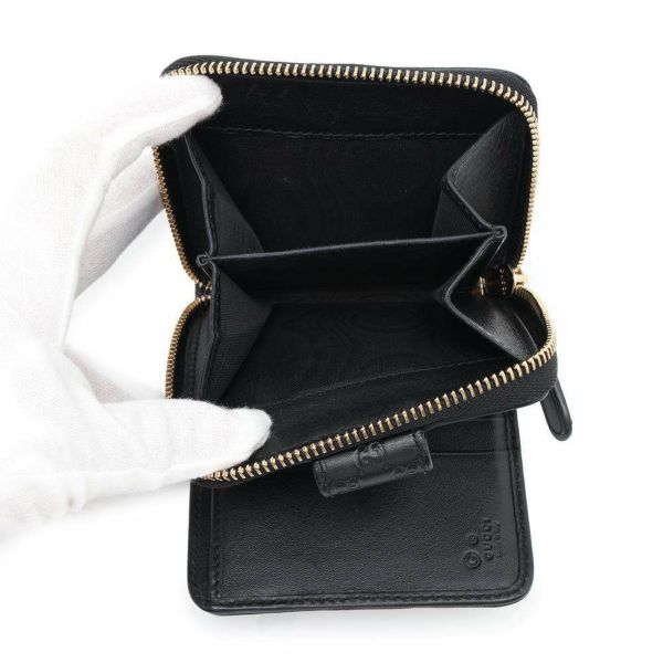 グッチ 二つ折り財布 マイクログッチシマ レザー 449395 GUCCI 財布 アウトレット品 黒