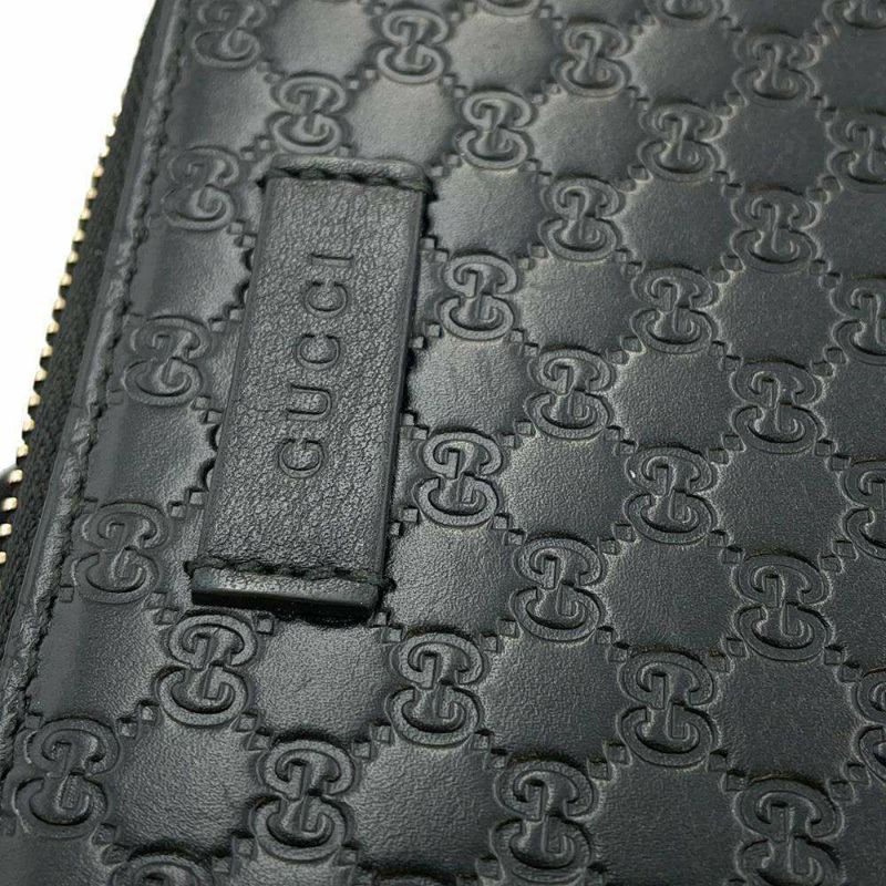 グッチ 二つ折り財布 マイクログッチシマ レザー 449395 GUCCI 財布 アウトレット品 黒