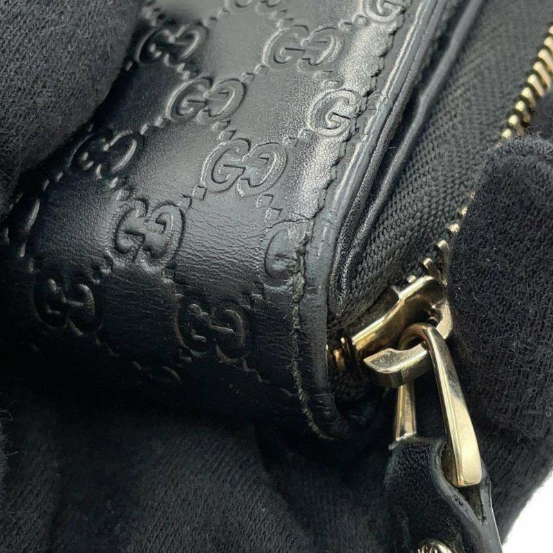 グッチ 二つ折り財布 マイクログッチシマ レザー 449395 GUCCI 財布 アウトレット品 黒