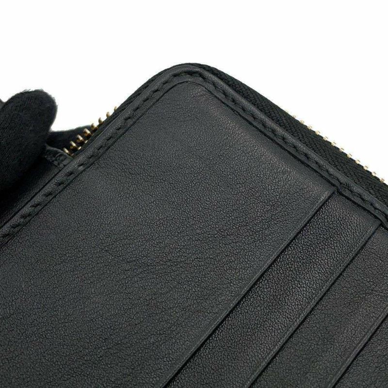 グッチ 二つ折り財布 マイクログッチシマ レザー 449395 GUCCI 財布 アウトレット品 黒