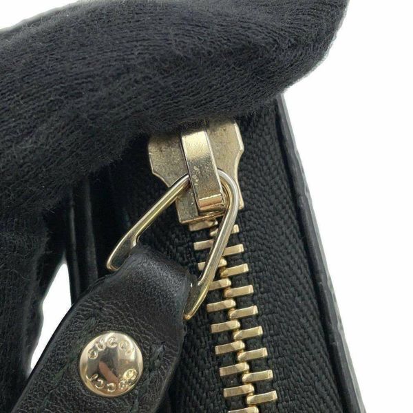 グッチ 二つ折り財布 マイクログッチシマ レザー 449395 GUCCI 財布 アウトレット品 黒