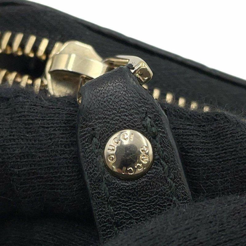 グッチ 二つ折り財布 マイクログッチシマ レザー 449395 GUCCI 財布 アウトレット品 黒